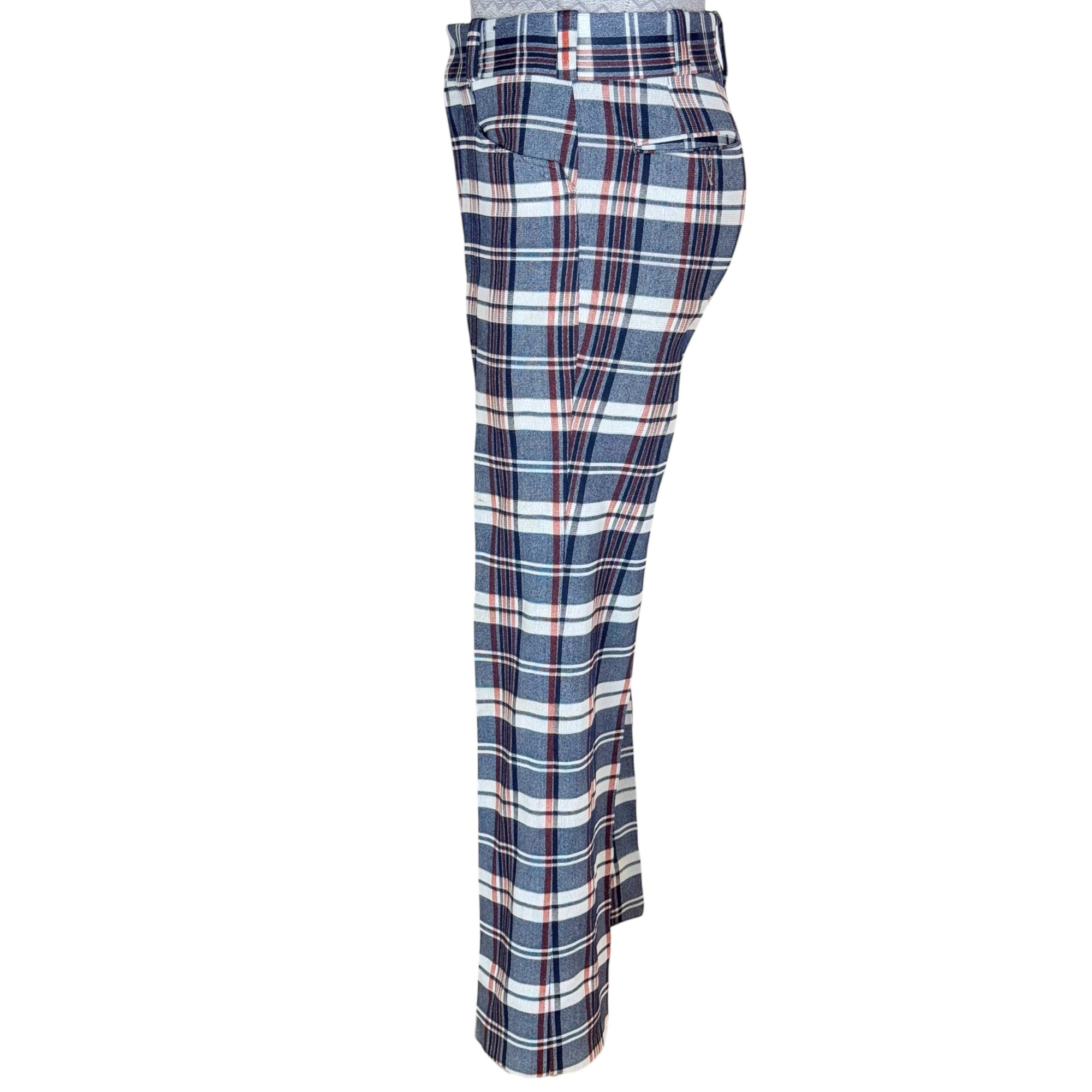 Early 1970s Plaid Pants by Hickok Polyester Blend 32” Waist