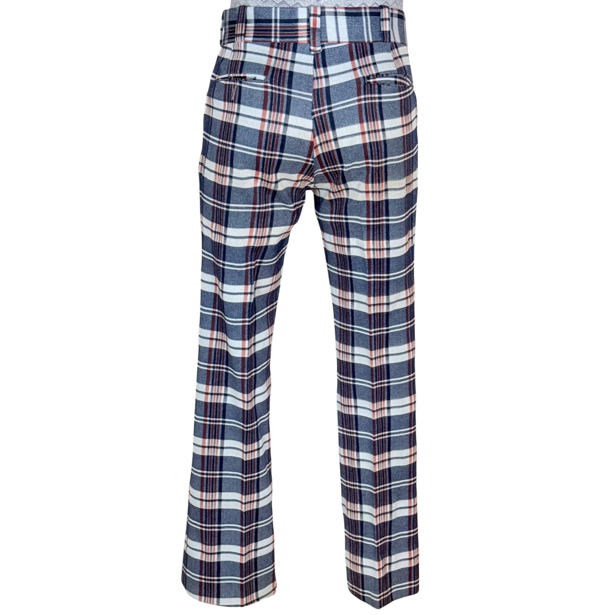 Early 1970s Plaid Pants by Hickok Polyester Blend 32” Waist