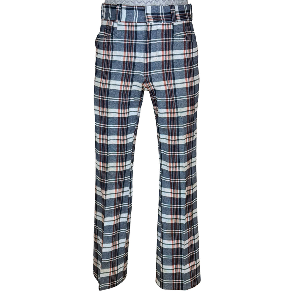 Early 1970s Plaid Pants by Hickok Polyester Blend 32” Waist