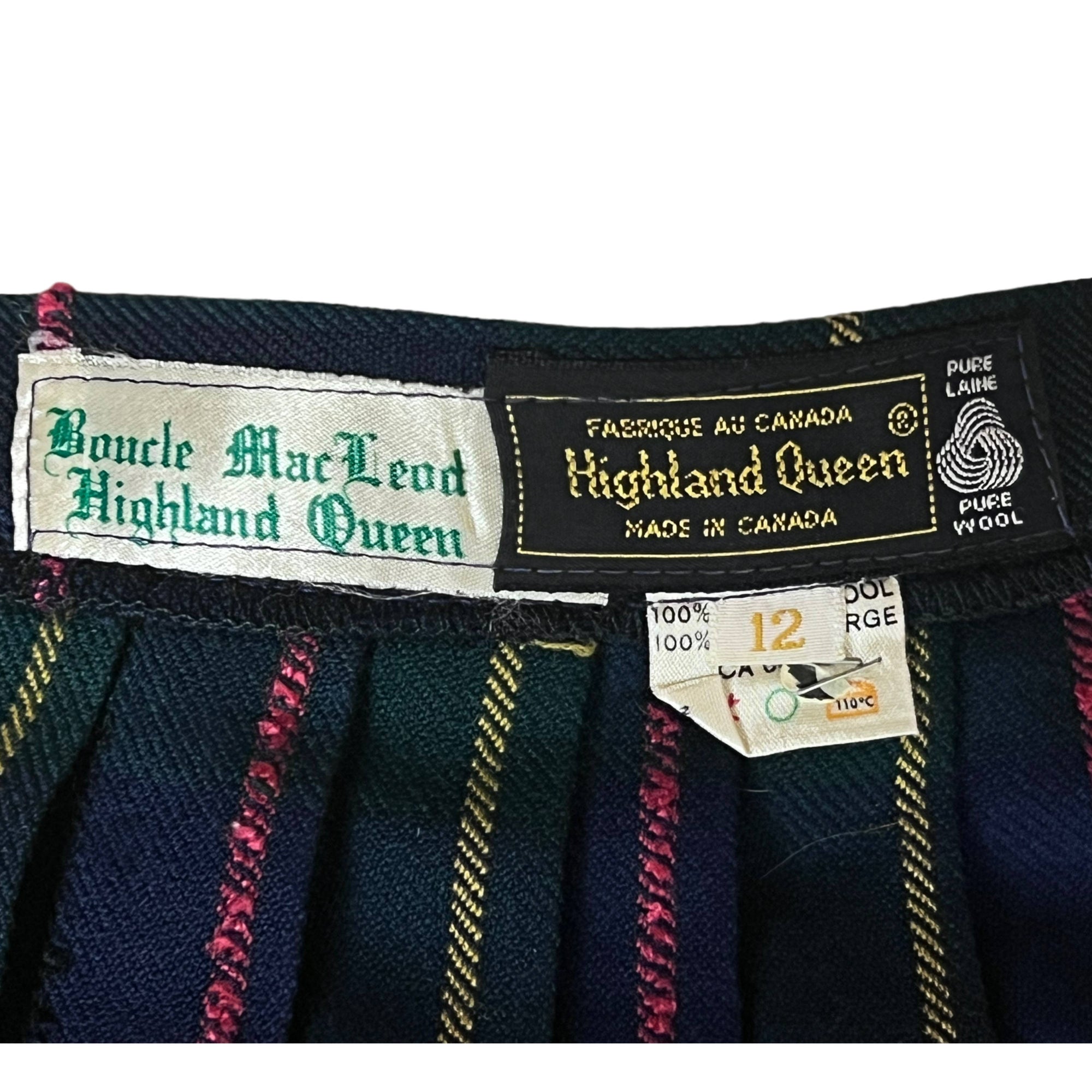 Vintage MacLeod of Harris Ladies Kilt Highland Queen Size 12