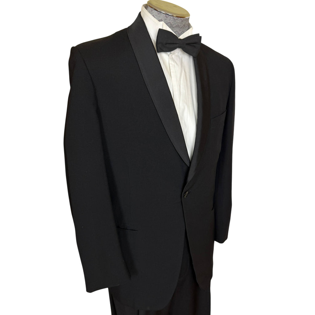 Vintage 1960s Tuxedo Dinner Jacket Holt Renfrew Men's Shop Black Shawl Collar