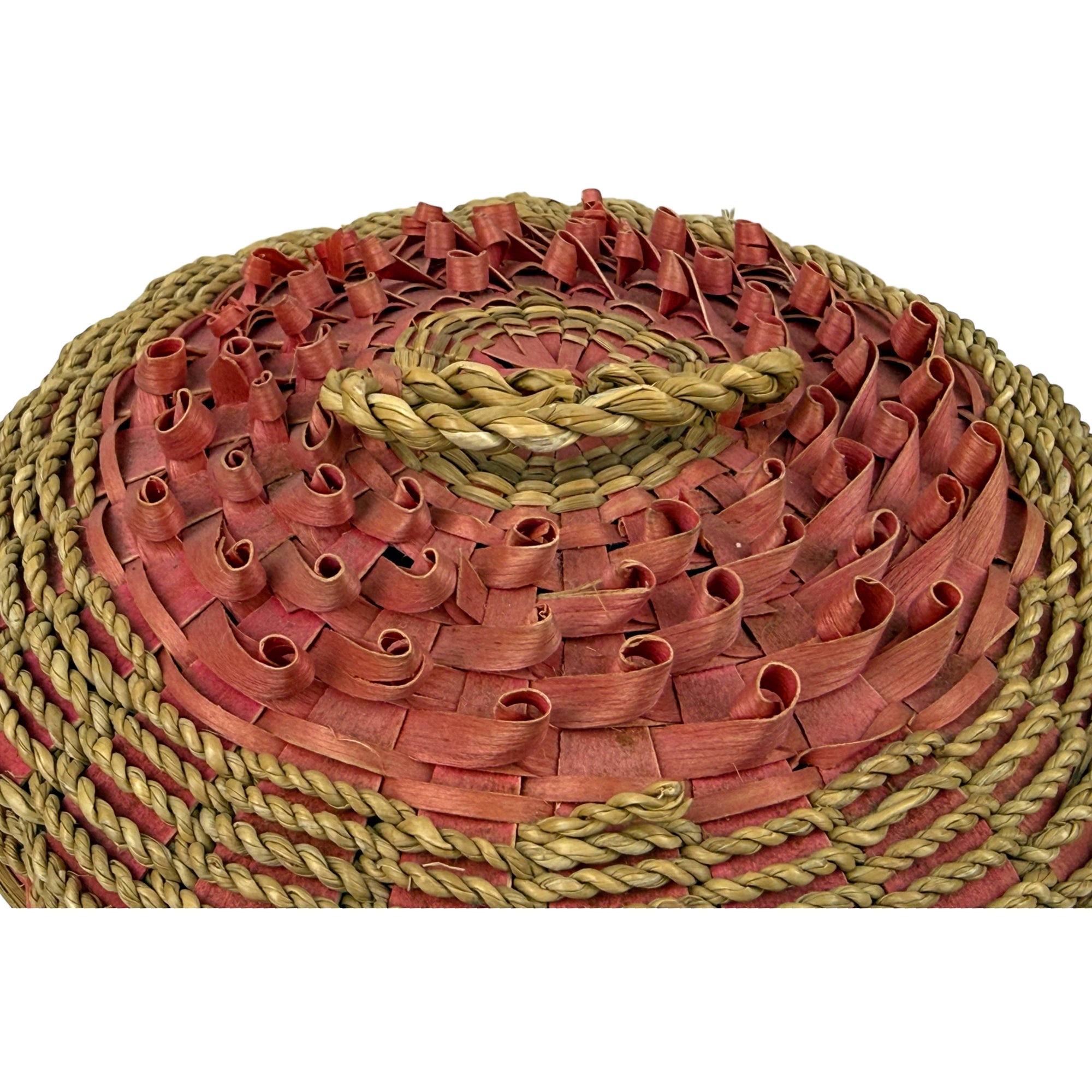 Vintage 1930s Native American Lidded Basket Ash & Sweetgrass Passamaquoddy Penobscot Wabanaki