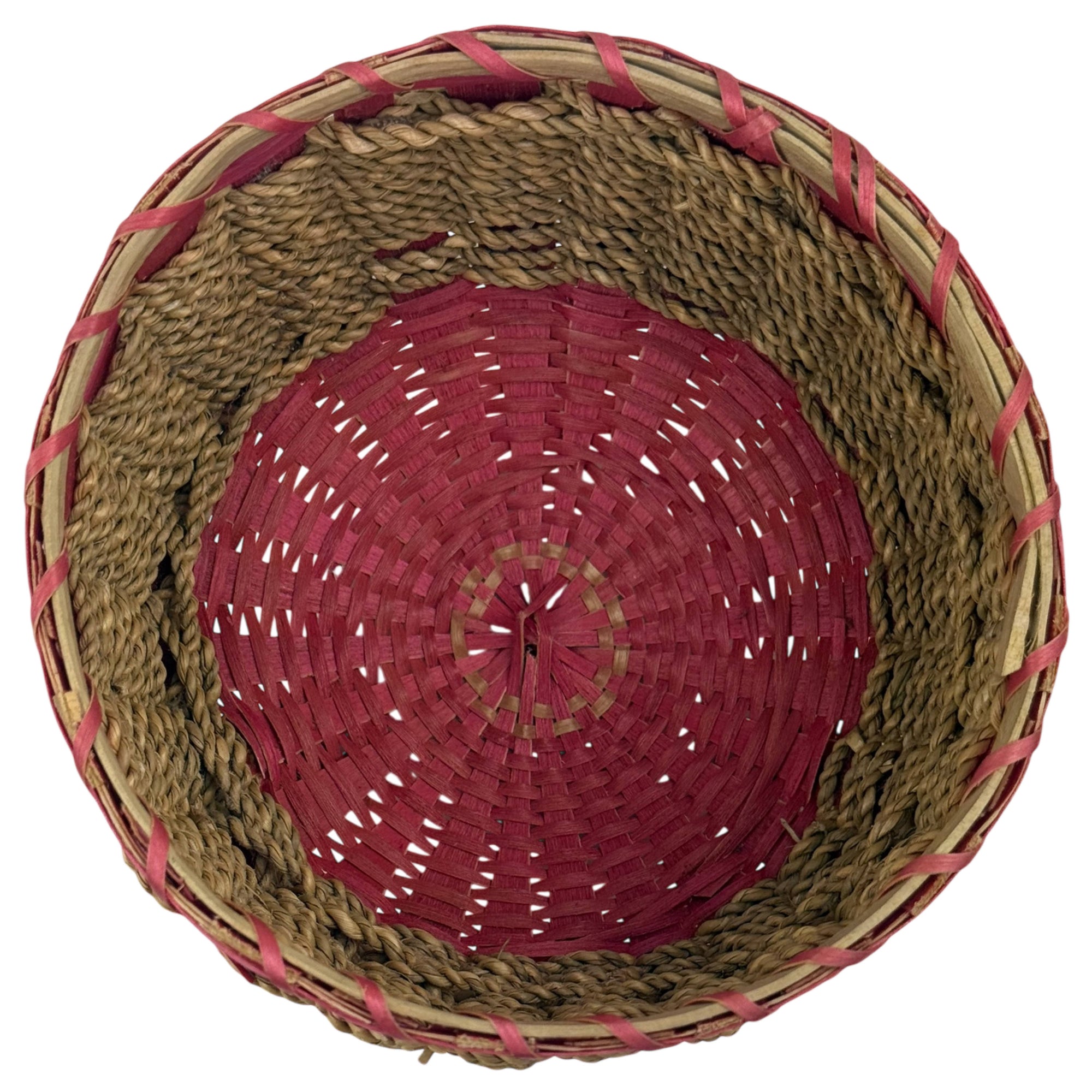 Vintage 1930s Native American Lidded Basket Ash & Sweetgrass Passamaquoddy Penobscot Wabanaki