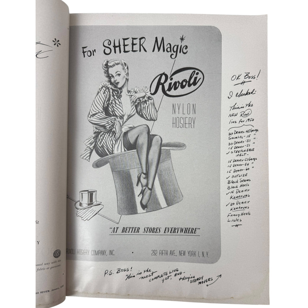 January 1950 Hosiery Buyers Issue, Hosiery and Underwear Review Magazine Nylons Trade Mag