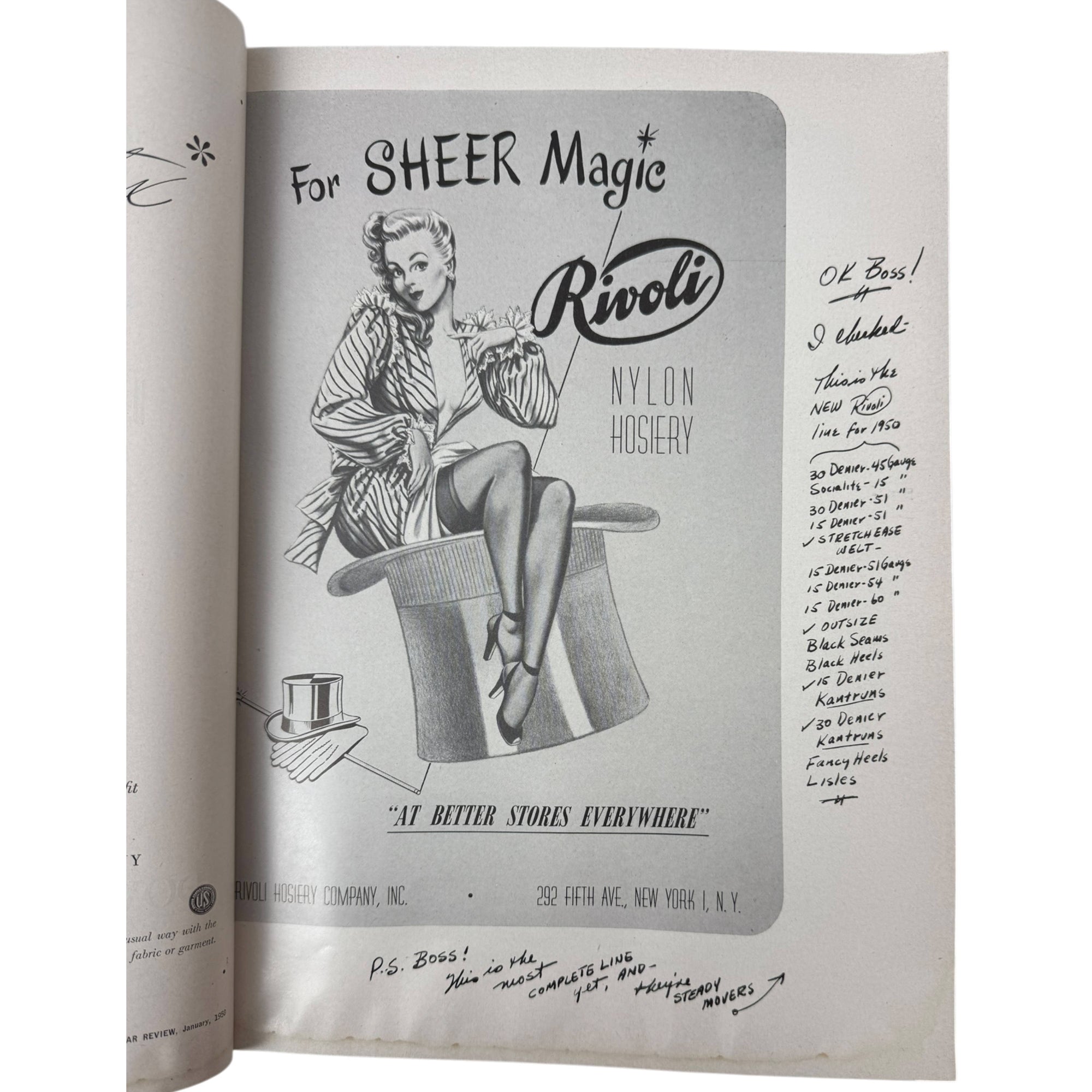 January 1950 Hosiery Buyers Issue, Hosiery and Underwear Review Magazine Nylons Trade Mag