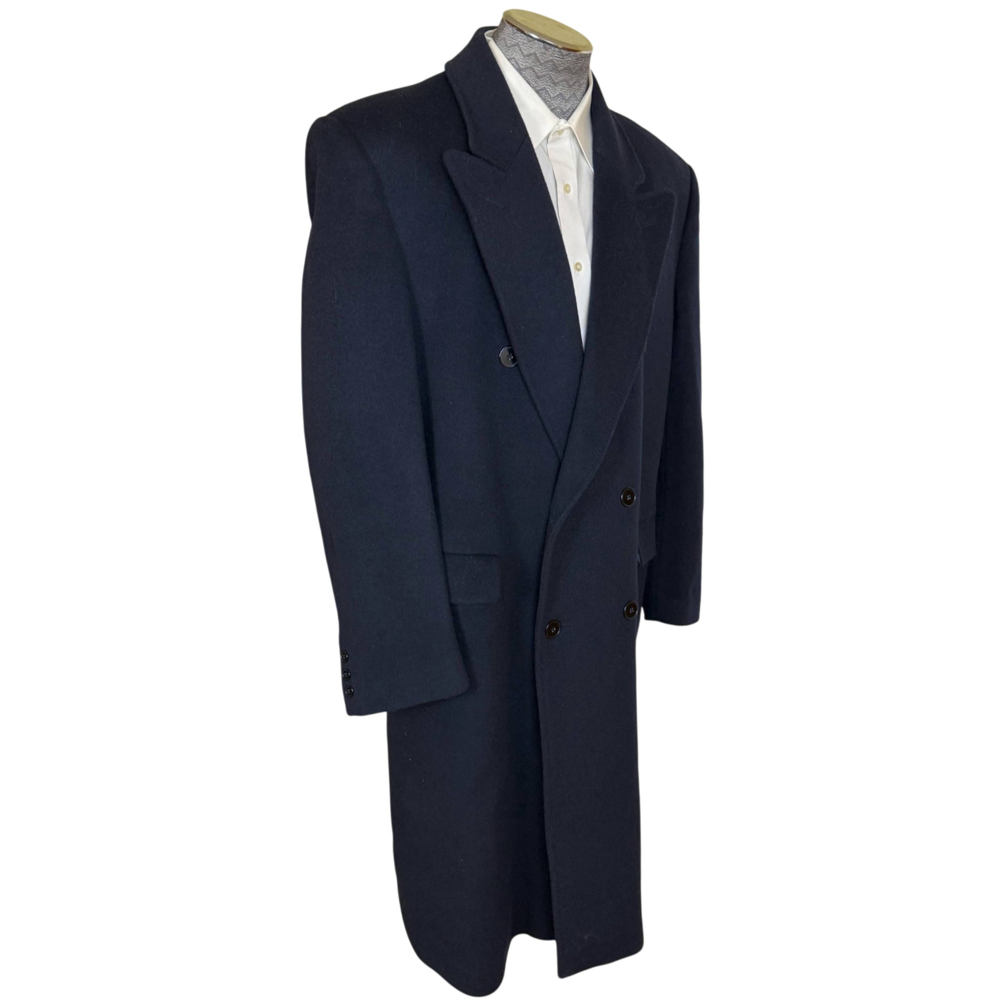 Left side view of Vintage House of Scotland Wool Cashmere Overcoat