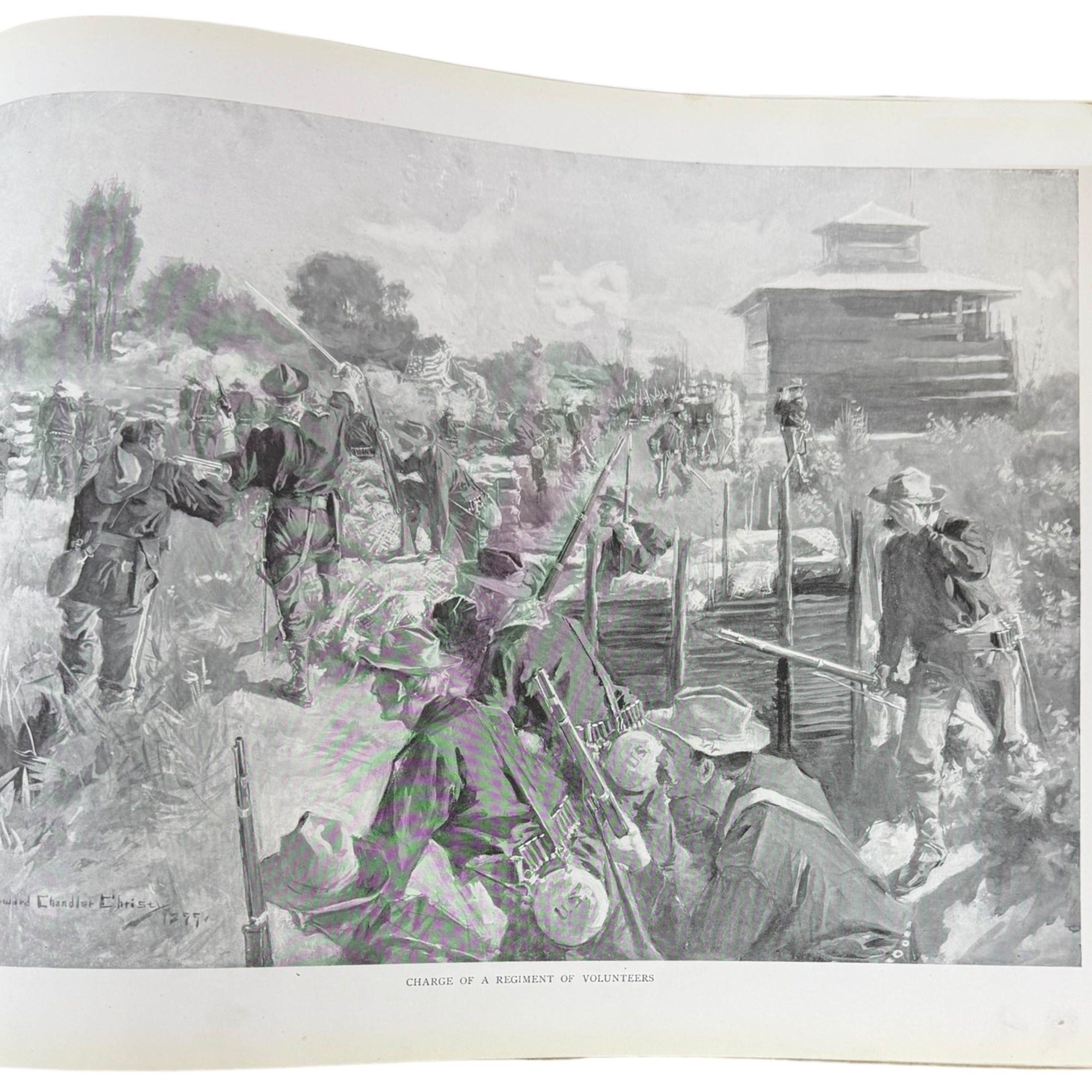 charge of a regiment of volunteers military illustration by howard chandler christy