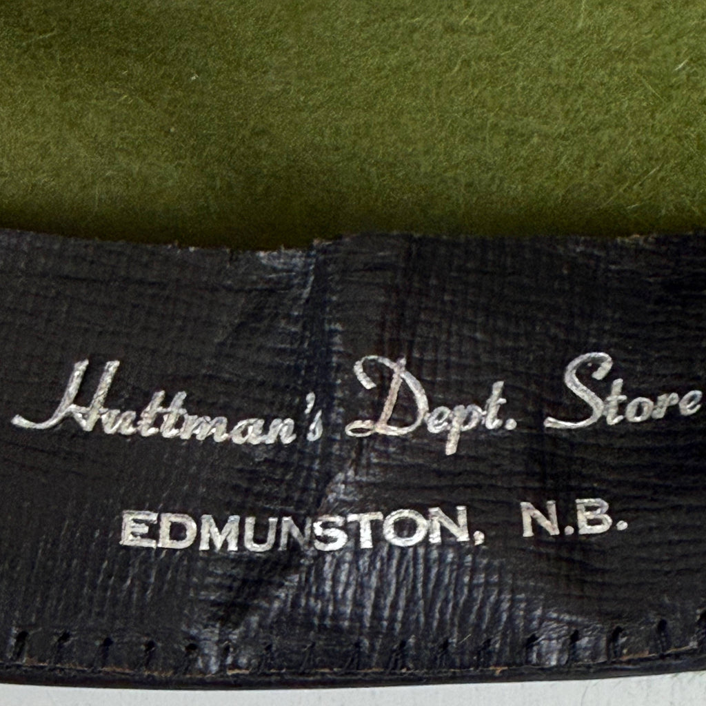 Huttman’s Dept Store Edmunston NB sweatband stamp detail