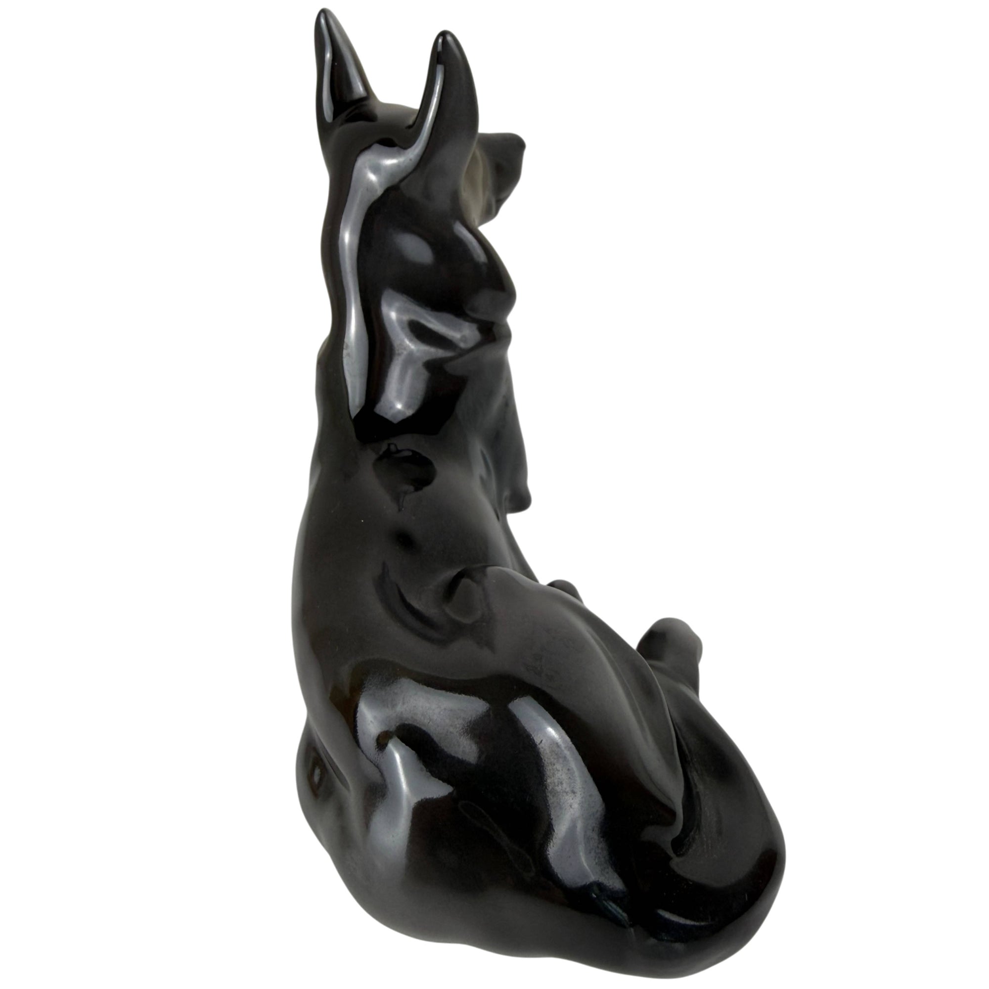 back view of porcelain alsatian Dog Figurine