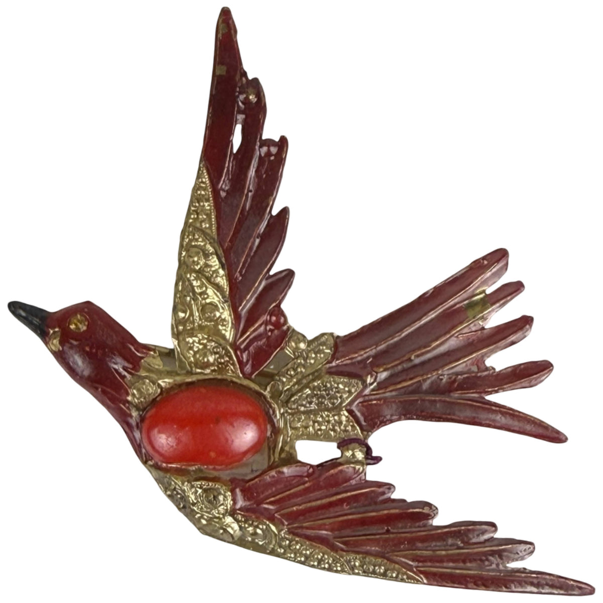 Vintage 1940s Fred Gray attributed flying bird brooch