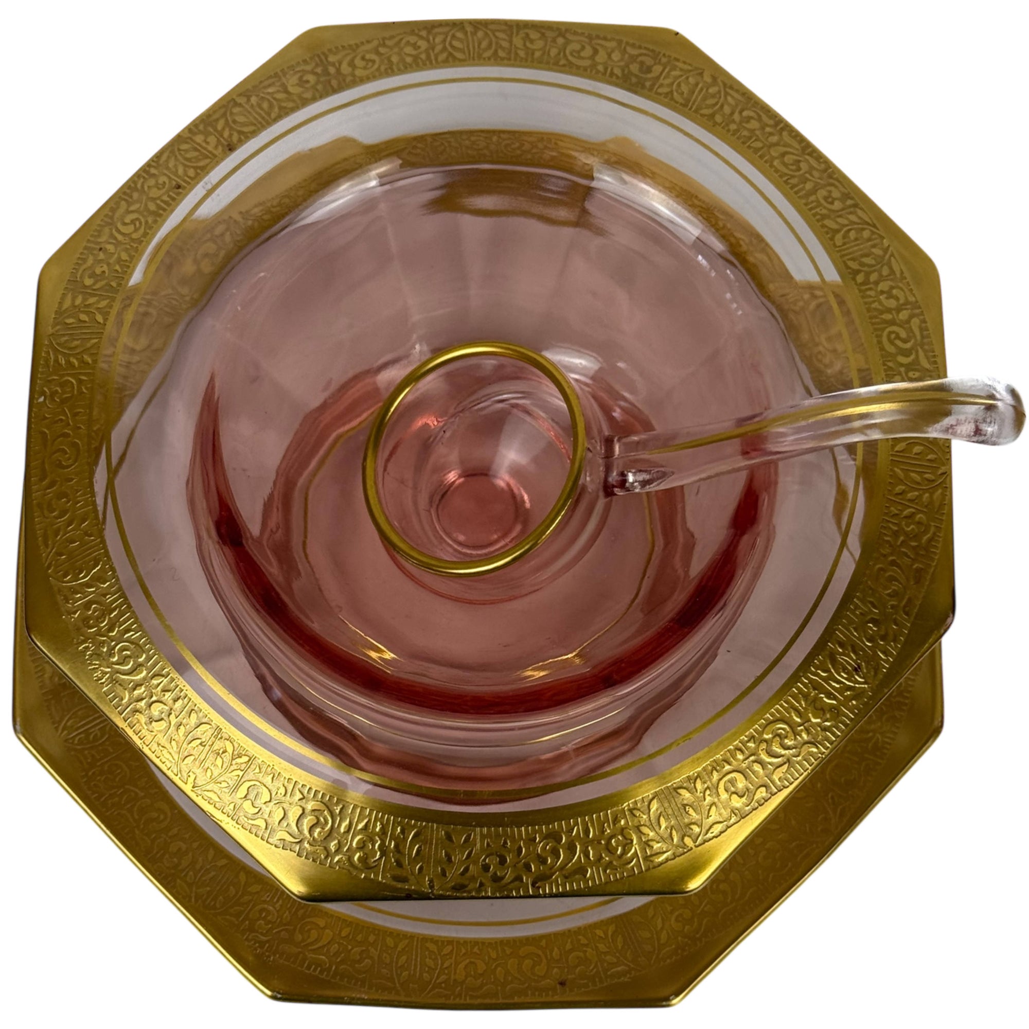 Top view of Vintage Imperial Glass Mayonnaise Set
