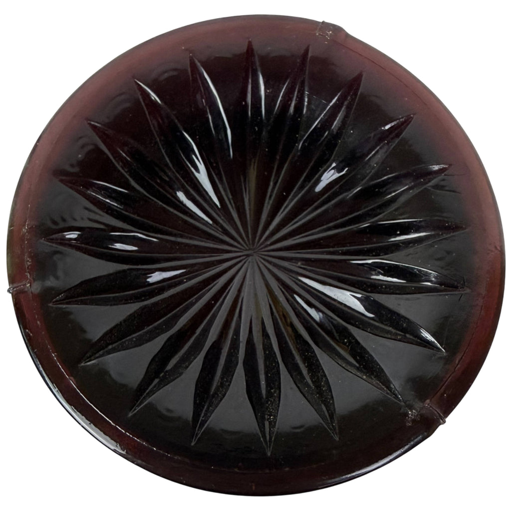 Starburst base of Imperial Ripple Carnival Glass vase