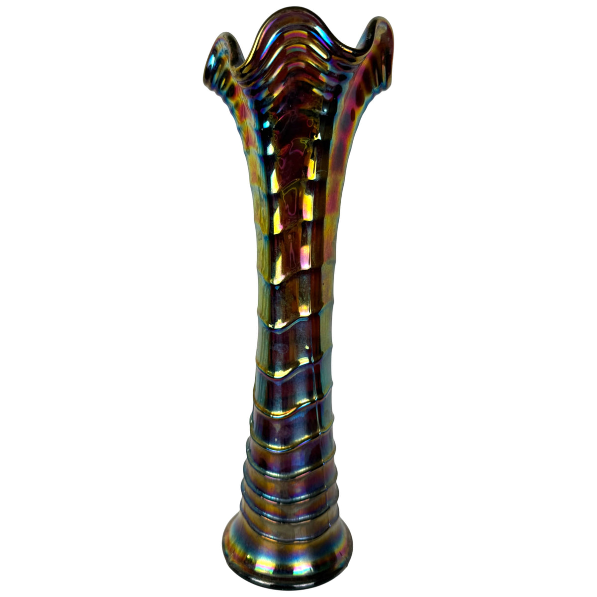 Purple amethyst Imperial Ripple vase side view