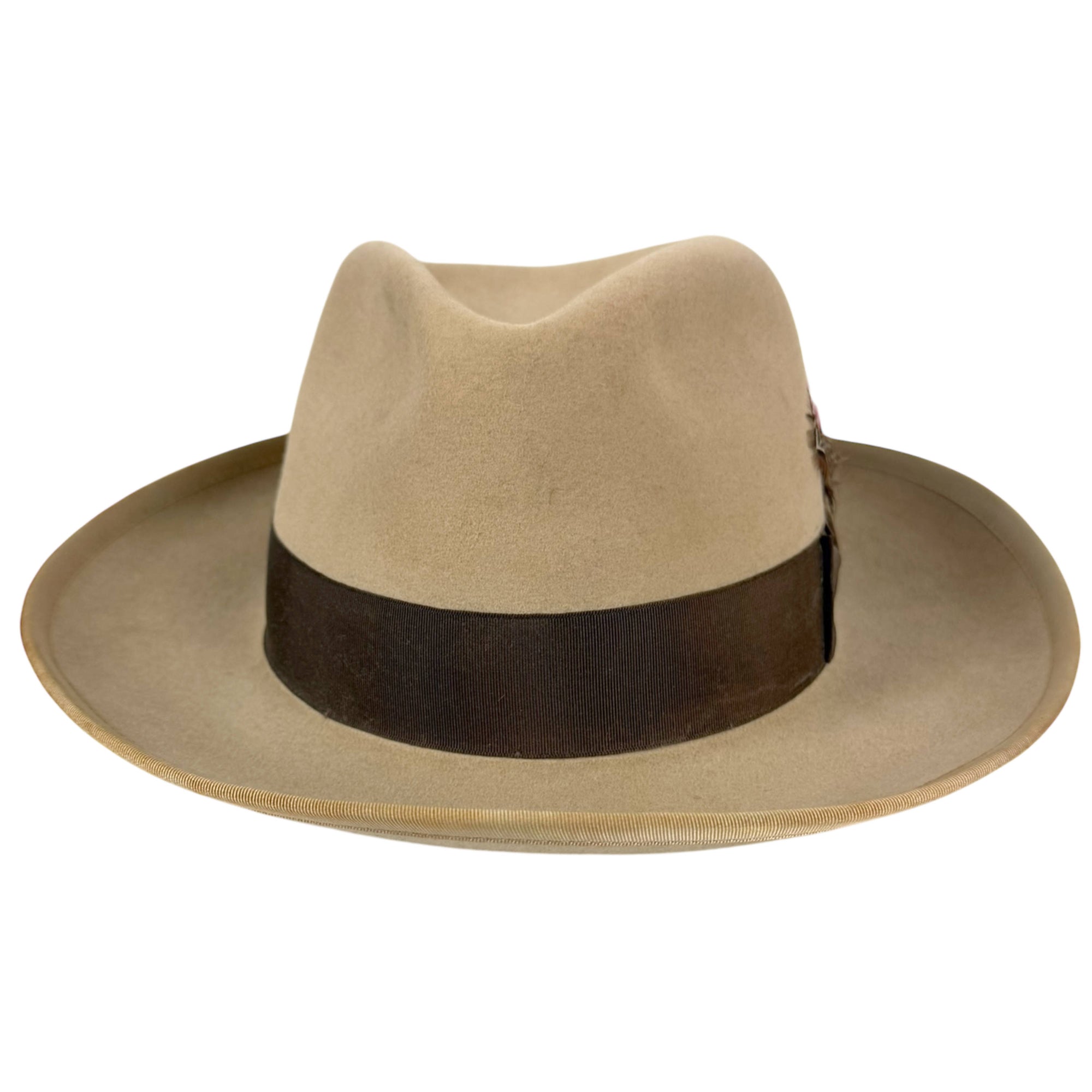 Front view of Vintage Imperial Stetson Fedora Hat Size 7 1/4 