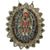 Large Antique Tibetan Pendant Lord Vishnu Coral & Turquoise