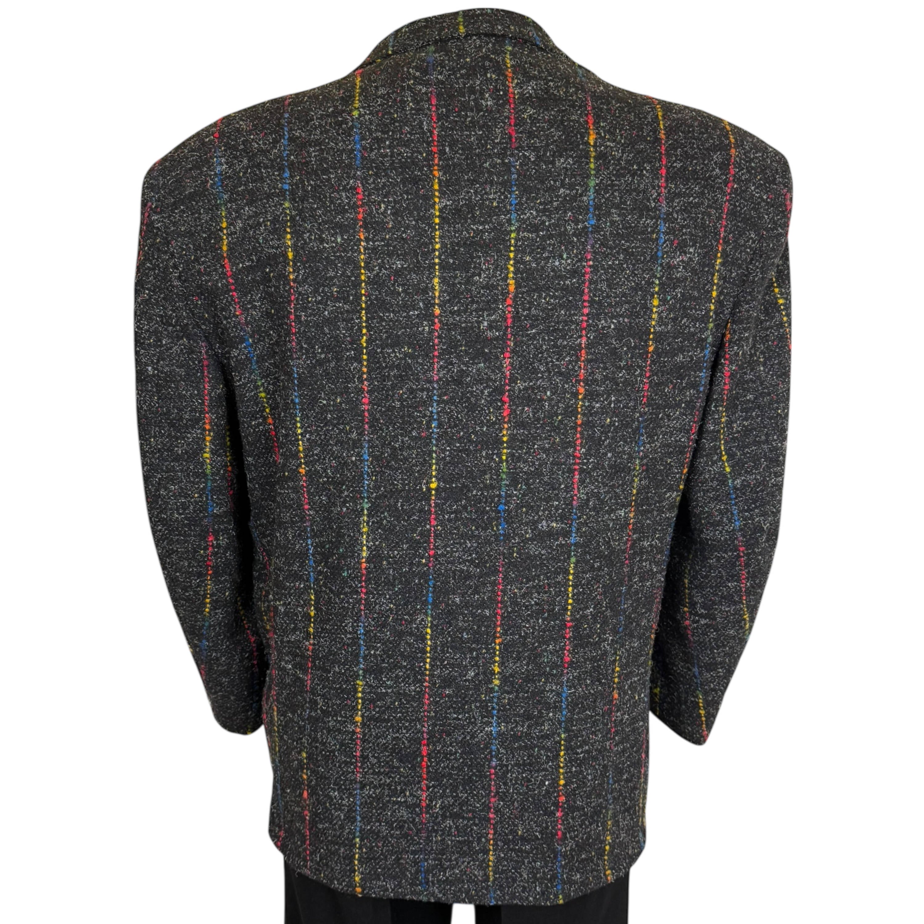 Vintage 1980s Men's Jacket Boxy Fit w Padded Shoulders Sz L