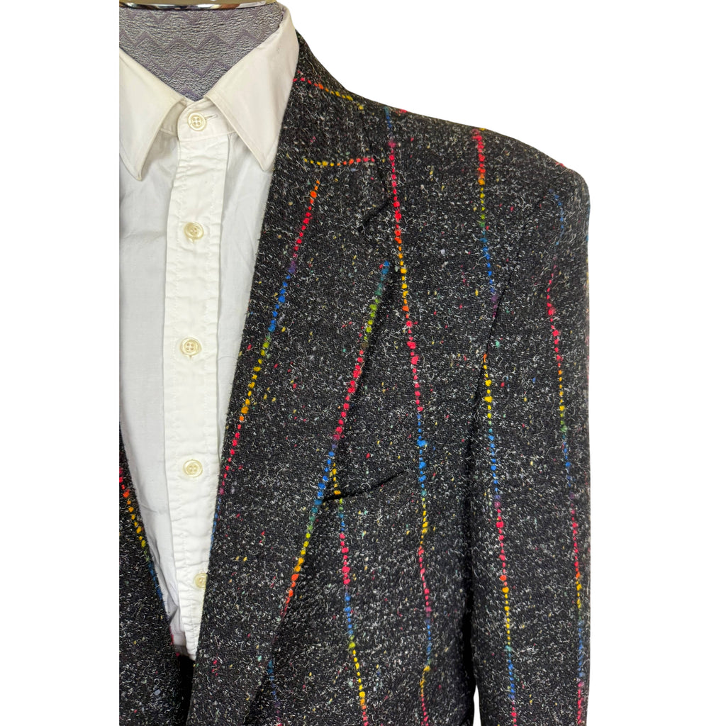 Vintage 1980s Men’s Jacket Boxy Fit w Padded Shoulders Sz L