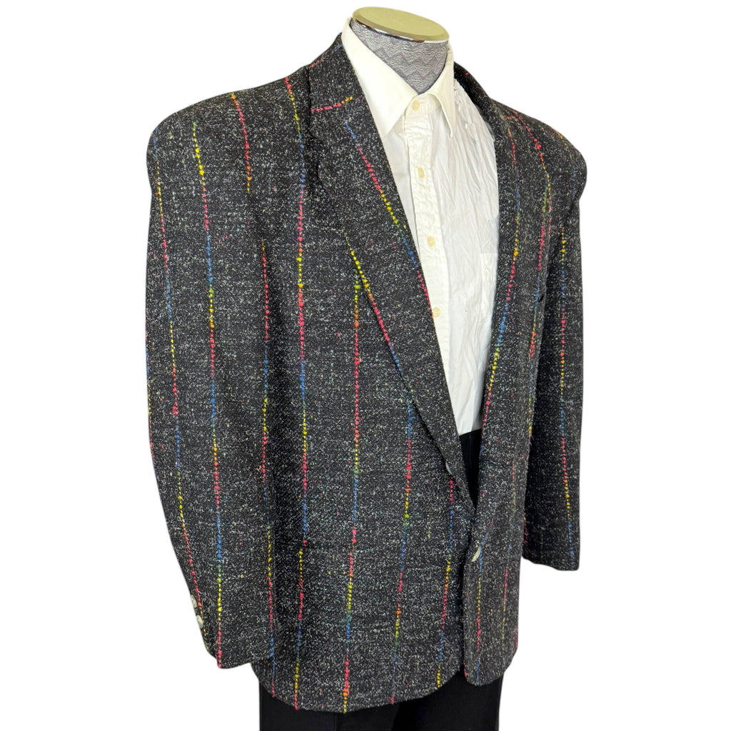 Vintage 1980s Men’s Jacket Boxy Fit w Padded Shoulders Sz L