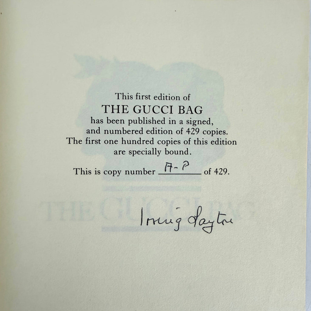 Irving Layton The Gucci Bag Author's Proof Signed Inscribed First Edition 1983 Canadian Poetry