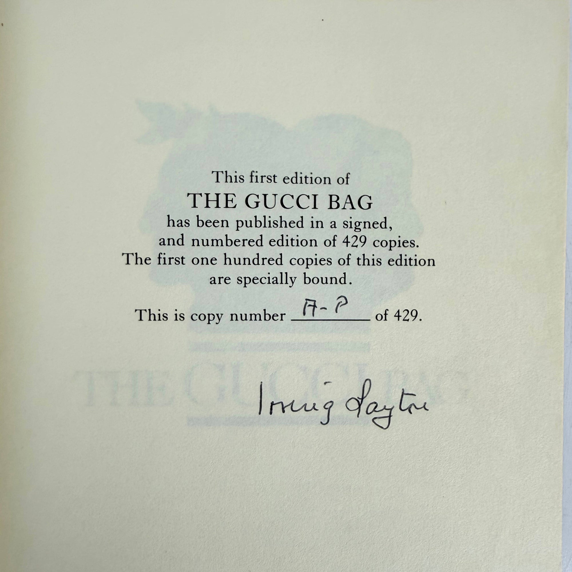 Irving Layton The Gucci Bag Author's Proof Signed Inscribed First Edition 1983 Canadian Poetry