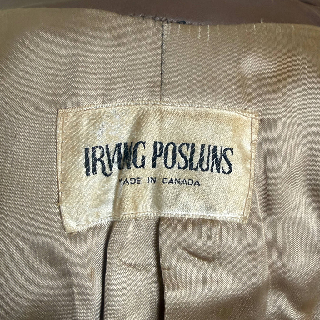 Vintage Irving Posluns Made in Canada original coat label