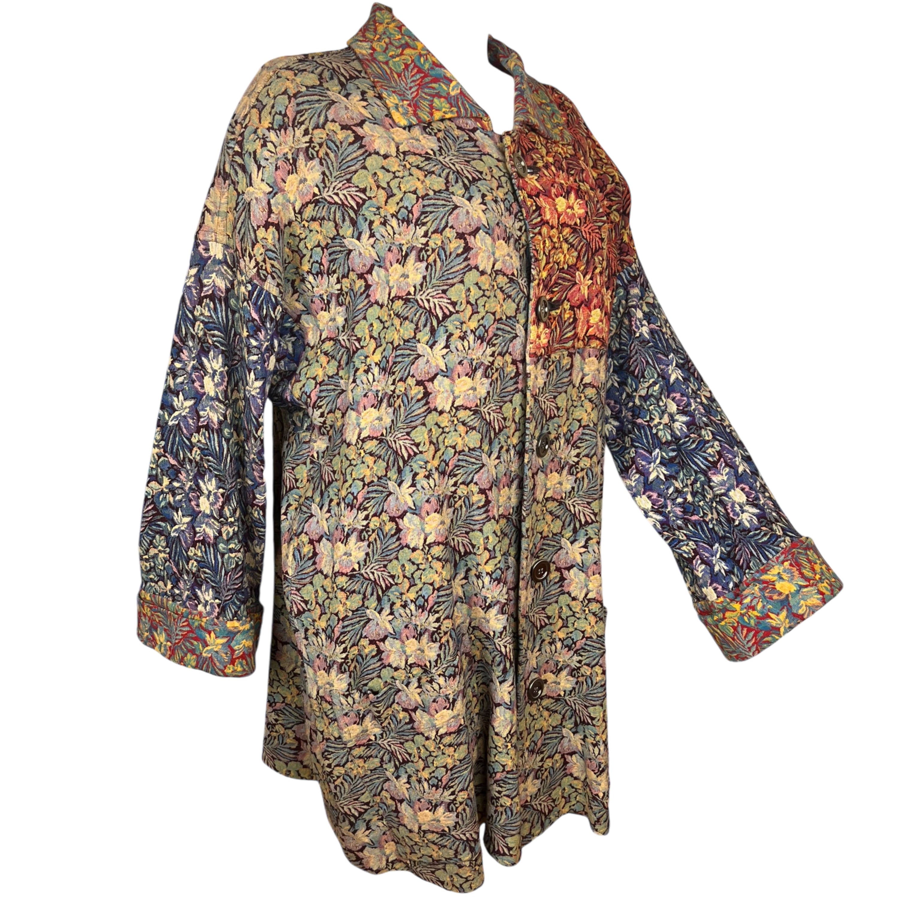 ヴィンテージISSEY MIYAKE ジャケット サイズ3 1994 Vintage Issey Miyake Jacket Floral Woven Patchwork Sz M