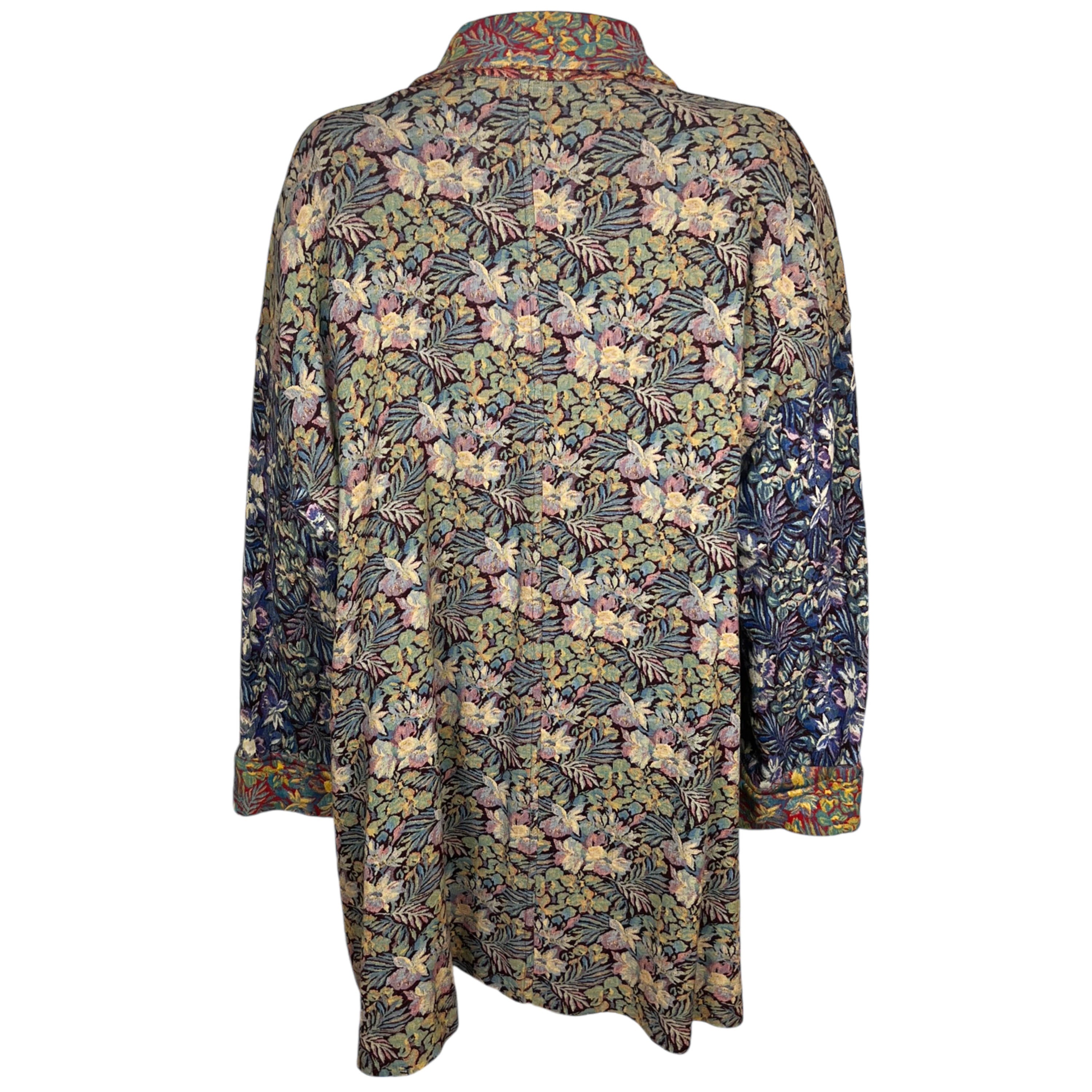 1994 Vintage Issey Miyake Jacket Floral Woven Patchwork Sz M 1994 Vintage Issey Miyake Jacket Floral Woven Patchwork Sz M