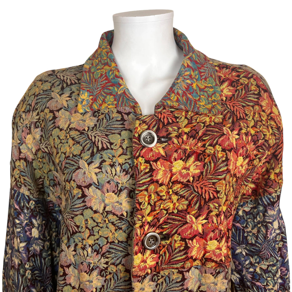 1994 Vintage Issey Miyake Jacket Floral Woven Patchwork Sz M