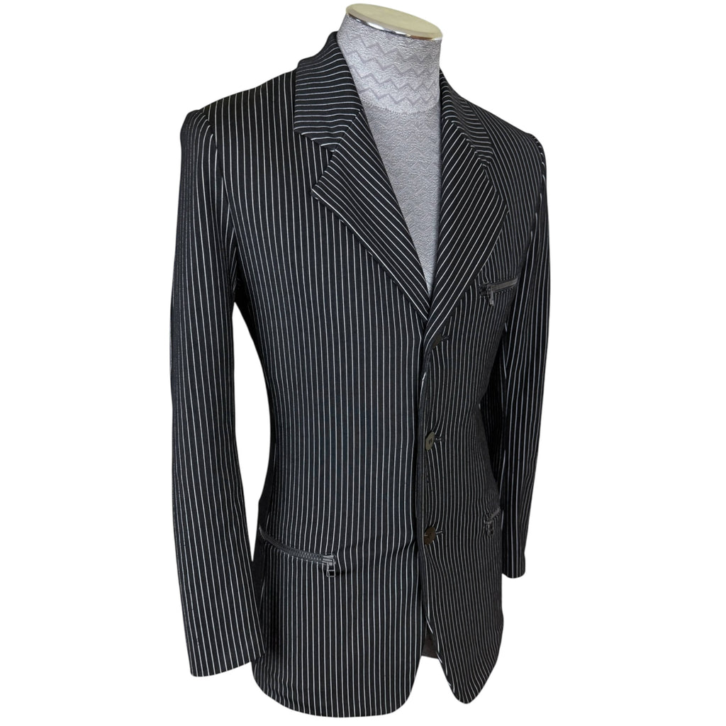 Vintage 1990s Issey Miyake Men’s Blazer Pinstripe Stretch Jacket Made in Japan Size M
