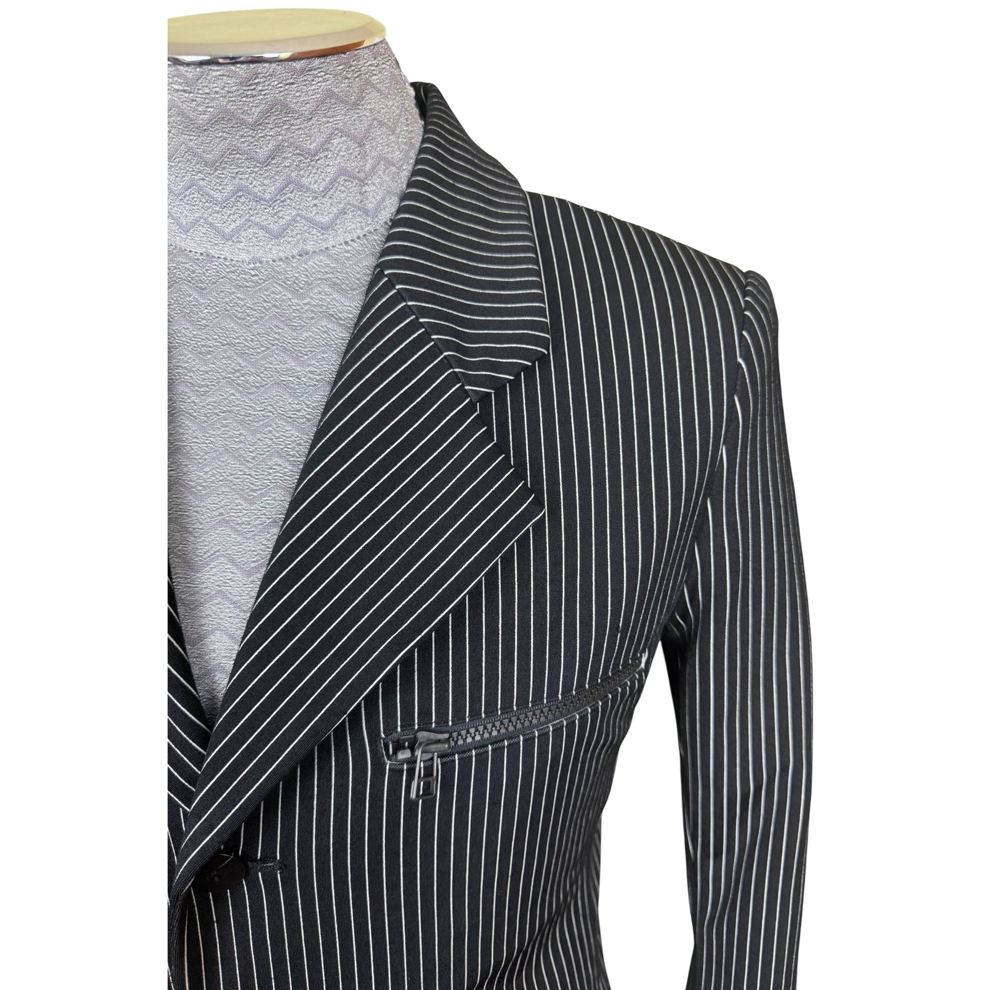 Vintage 1990s Issey Miyake Men’s Blazer Pinstripe Stretch Jacket Made in Japan Size M