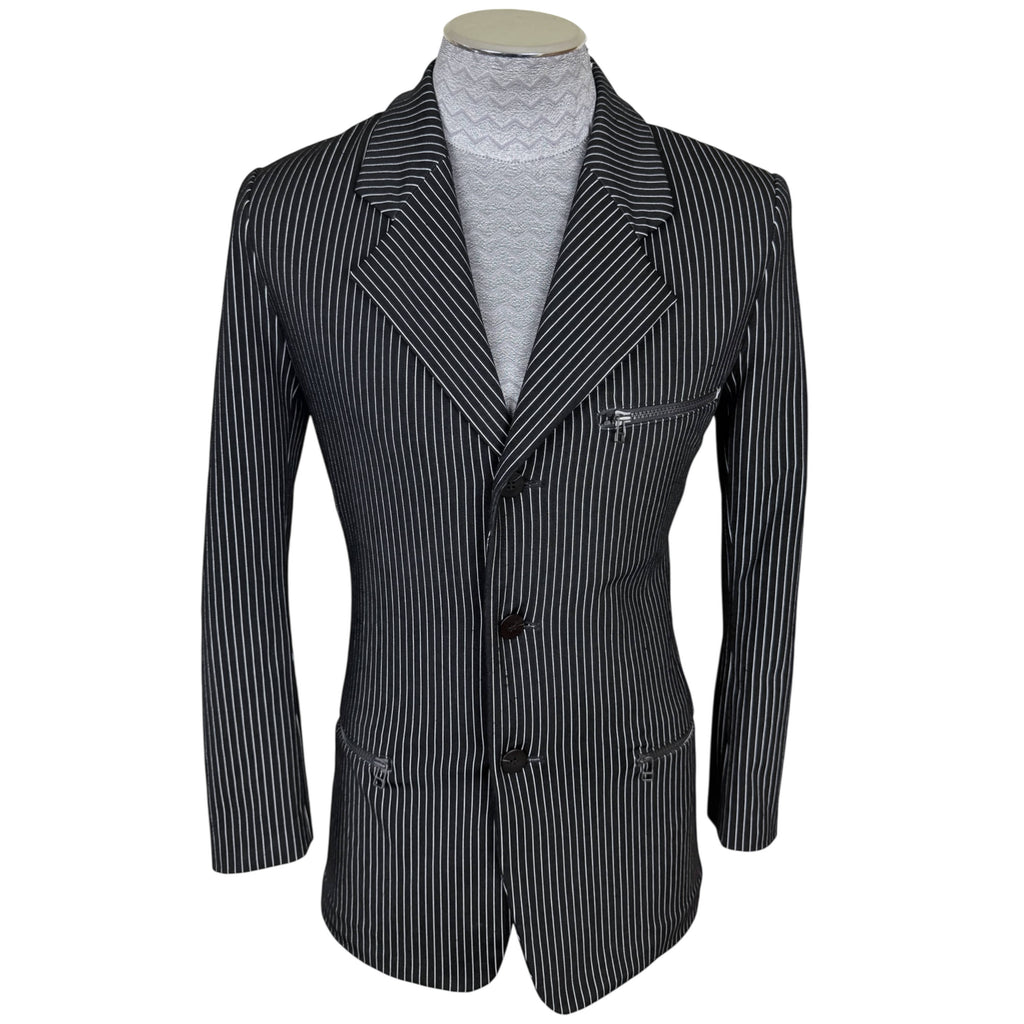 Vintage 1990s Issey Miyake Men’s Blazer Pinstripe Stretch Jacket Made in Japan Size M