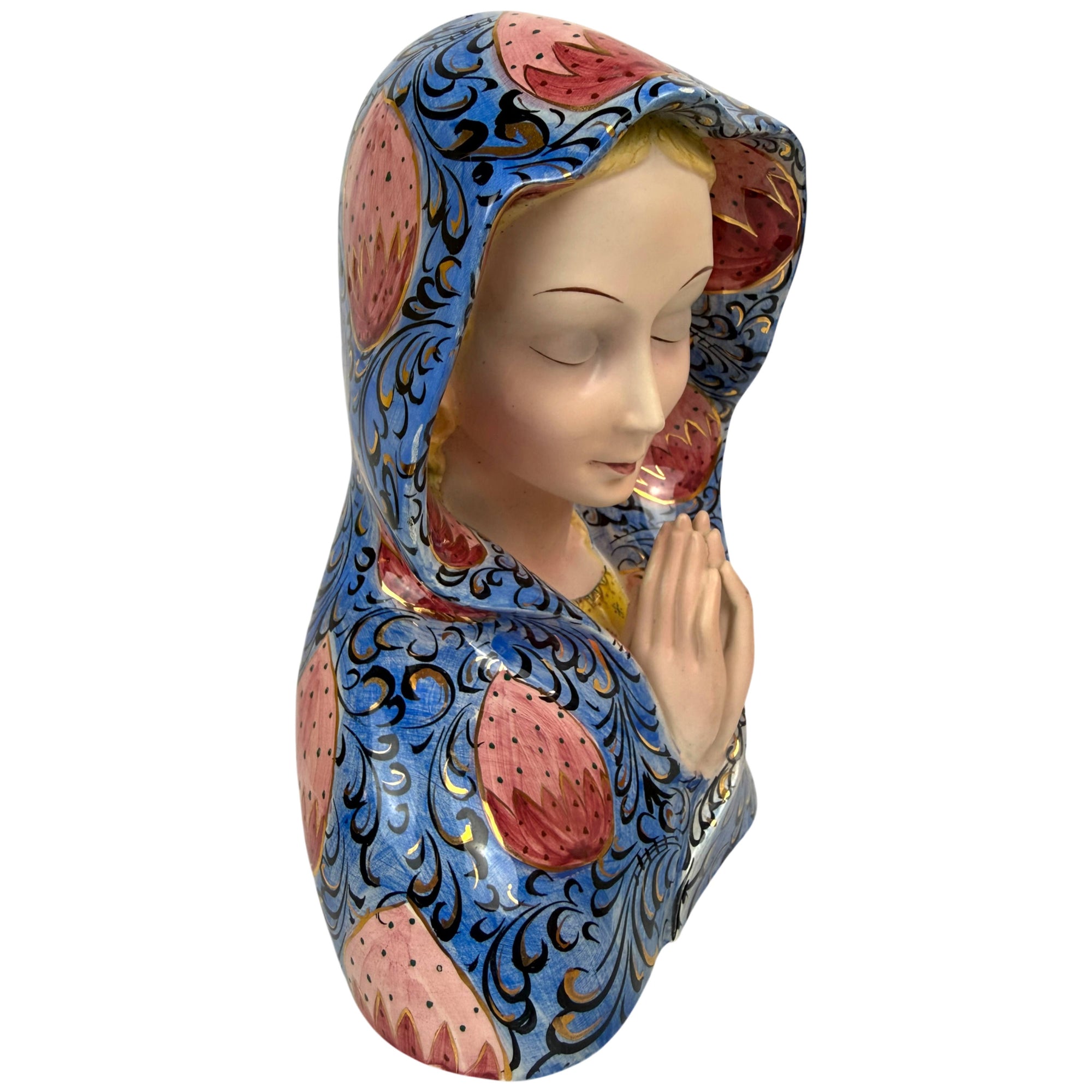 Mid century Italian ceramic Virgin Mary figure