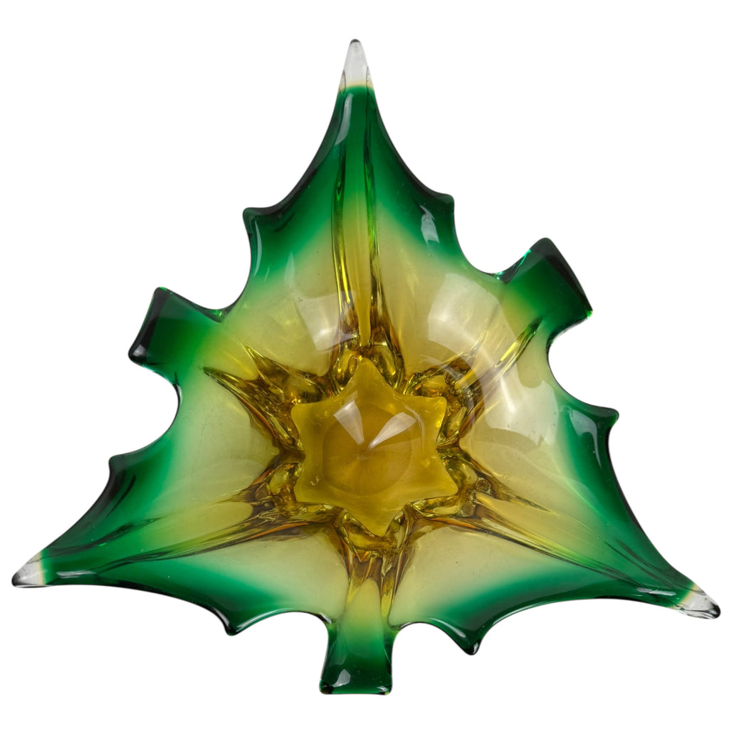 Vintage Murano Glass Maple Leaf Bowl JICO Jordan Importing