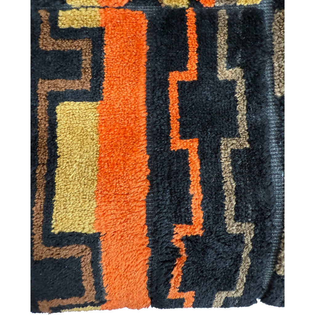 Vintage 60s Cut Velvet Handbag Geometric Chenille Purse JR