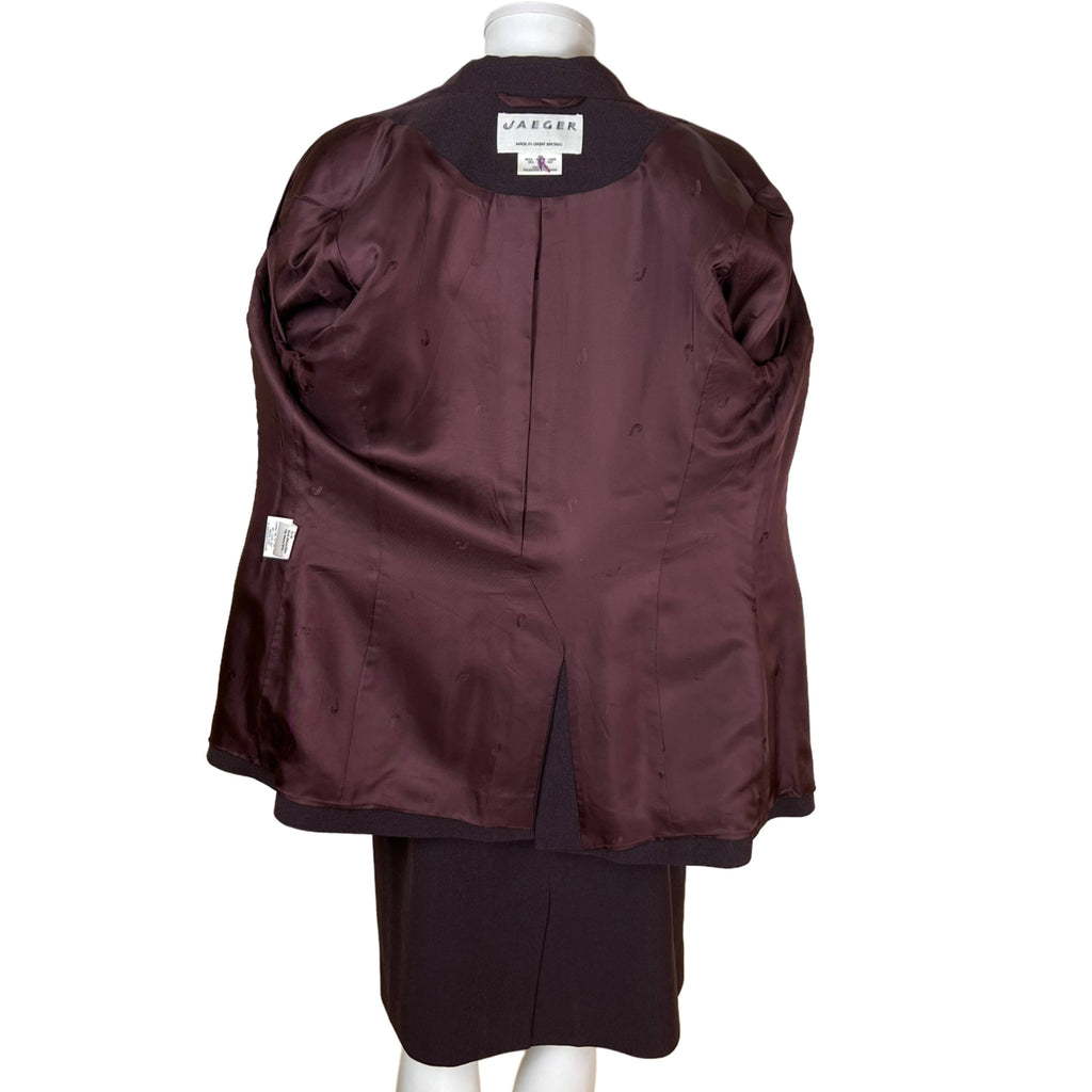 1990s Vintage Jaeger Skirt Suit Wool Blend Size M