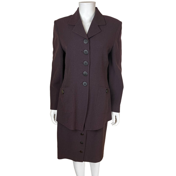 1990s Vintage Jaeger Skirt Suit Wool Blend Size M