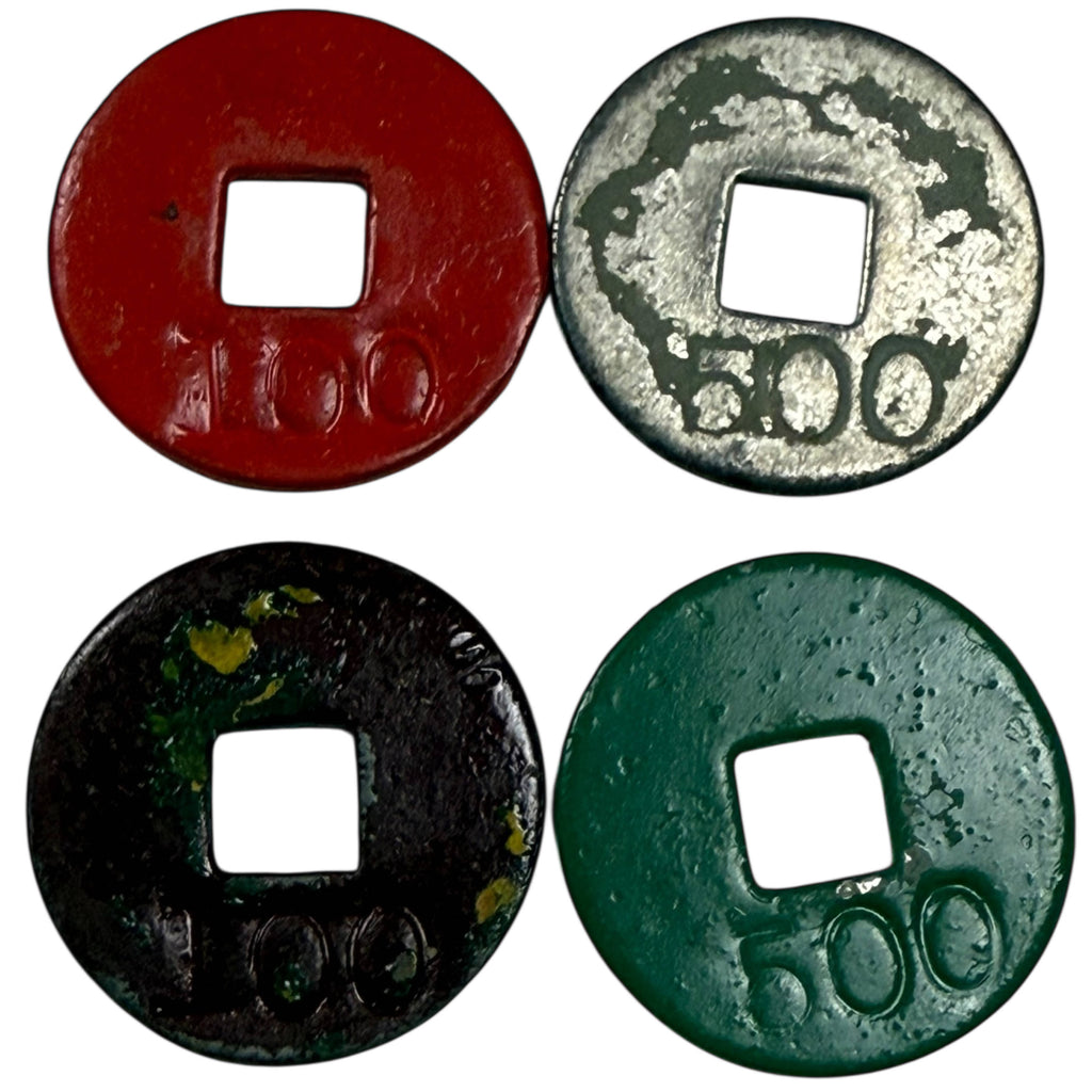 Vintage 1920s Chinese Mahjong Game 144 French Ivory Tiles