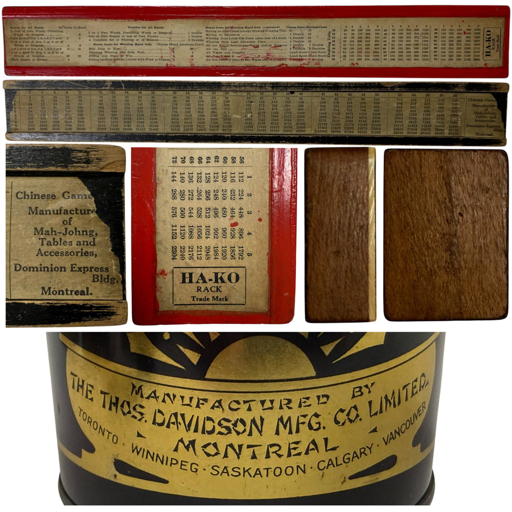 Vintage 1920s Chinese Mahjong Game 144 French Ivory Tiles