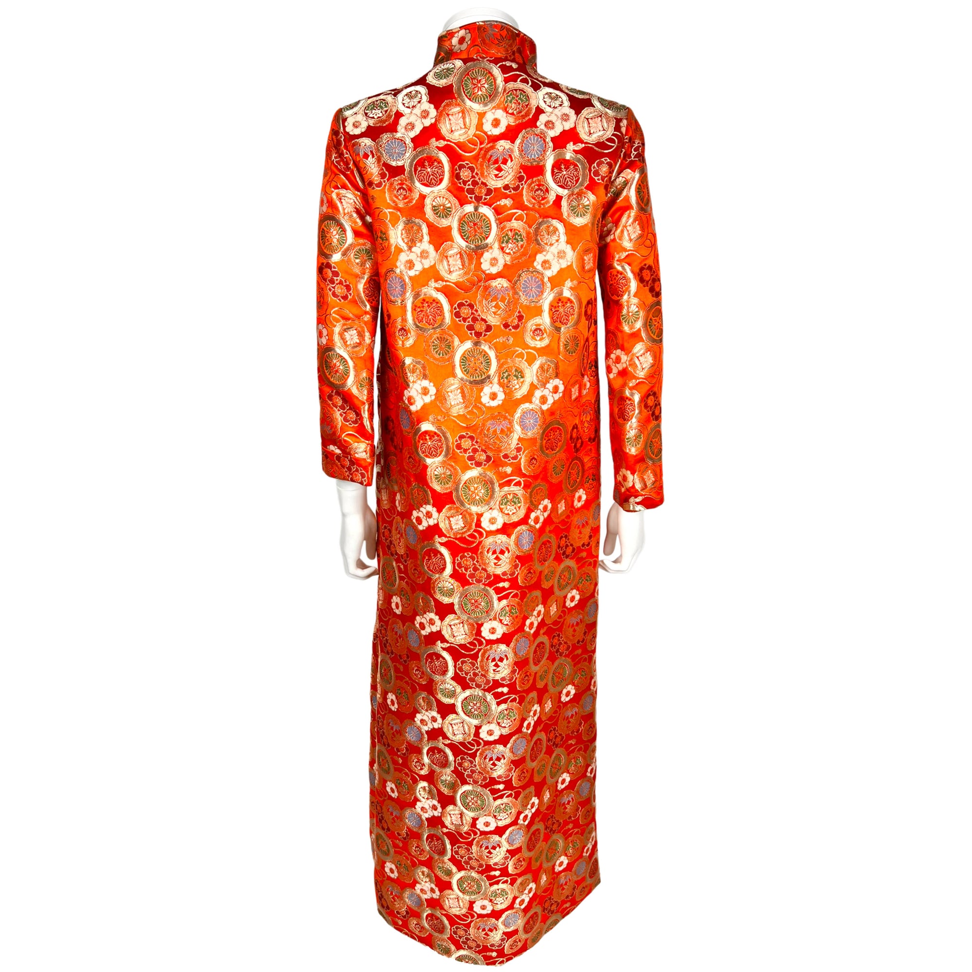 Vintage Japanese Silk Brocade Robe Dressing Gown Size Small