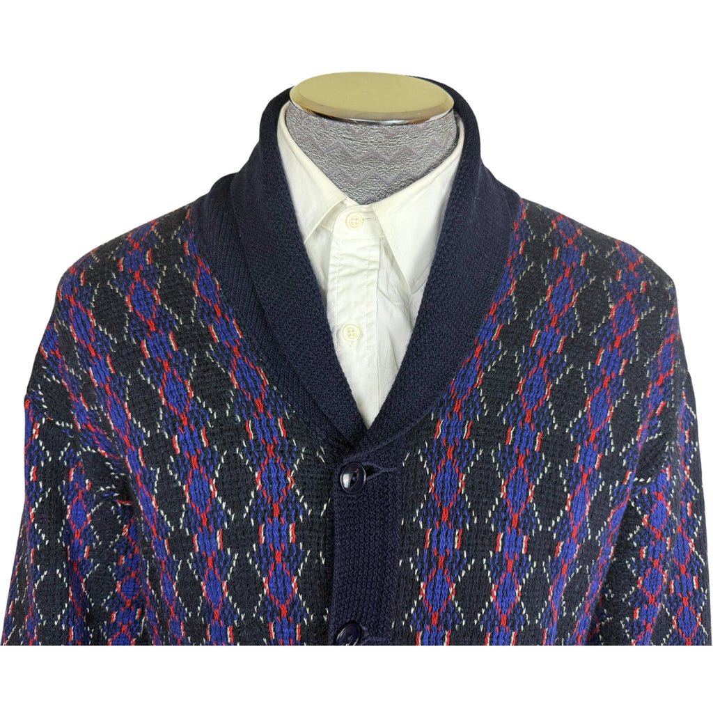 Vintage 1960s Cardigan Sweater w Shawl Collar Men’s Size M