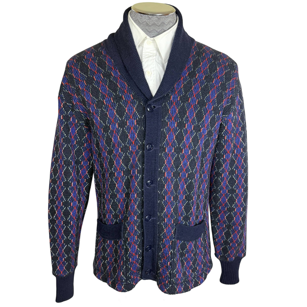 Vintage 1960s Cardigan Sweater w Shawl Collar Men’s Size M