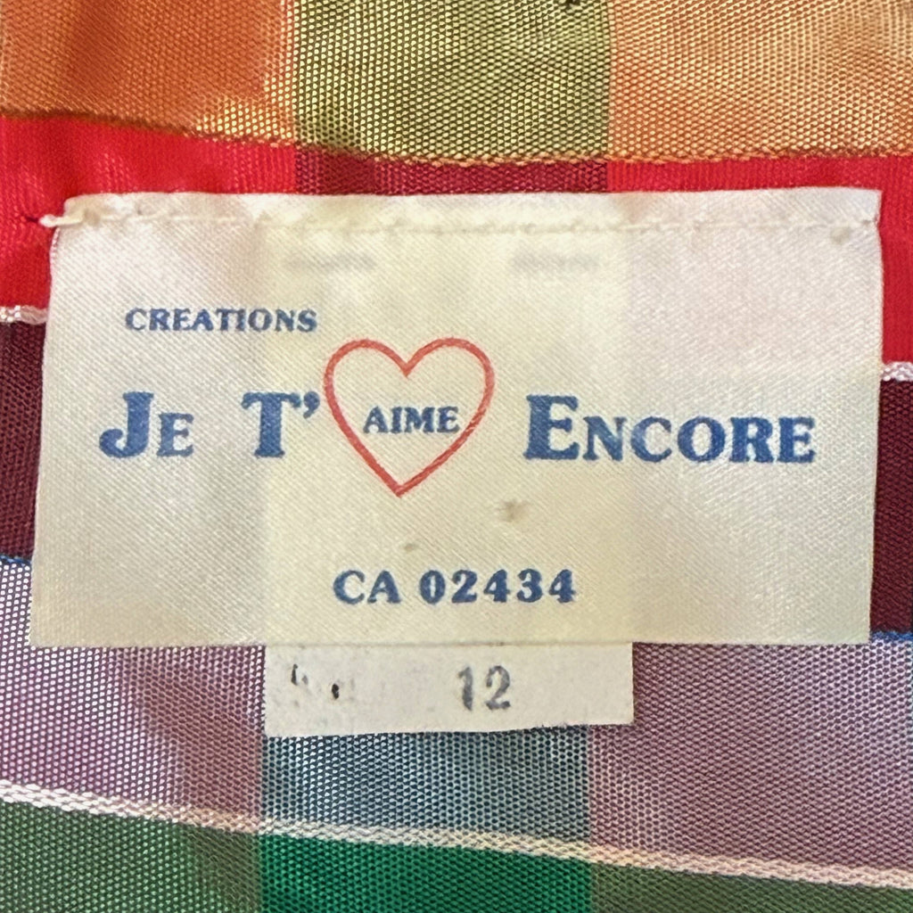 1970s Creations Je T’aime Encore vintage dress label with CA number