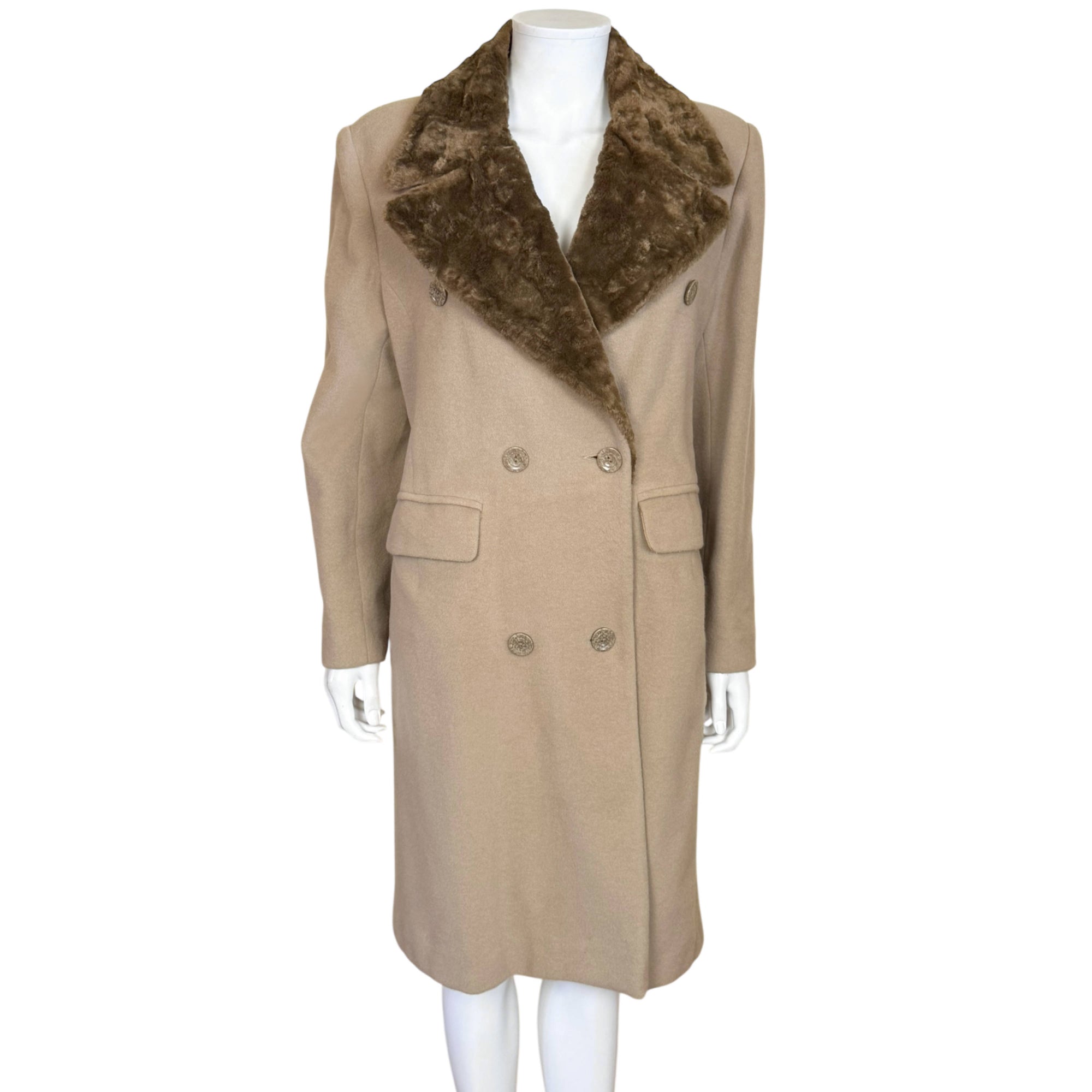 Vintage 1990s Jean Claude Poitras Wool Coat Qui M'aime Me Suive