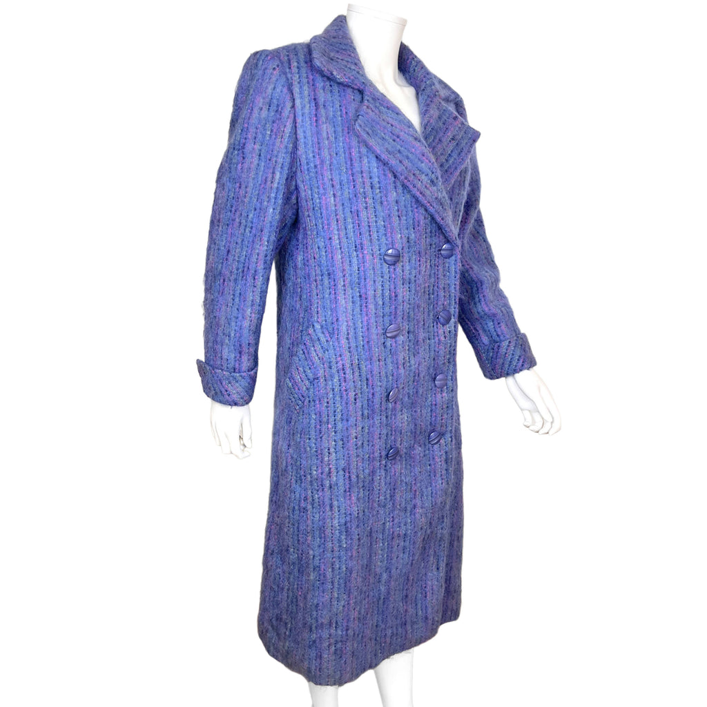 1970s Vintage English Mohair Coat Violet Ladies Size M