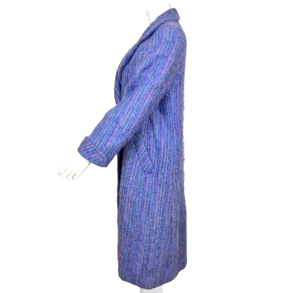 1970s Vintage English Mohair Coat Violet Ladies Size M