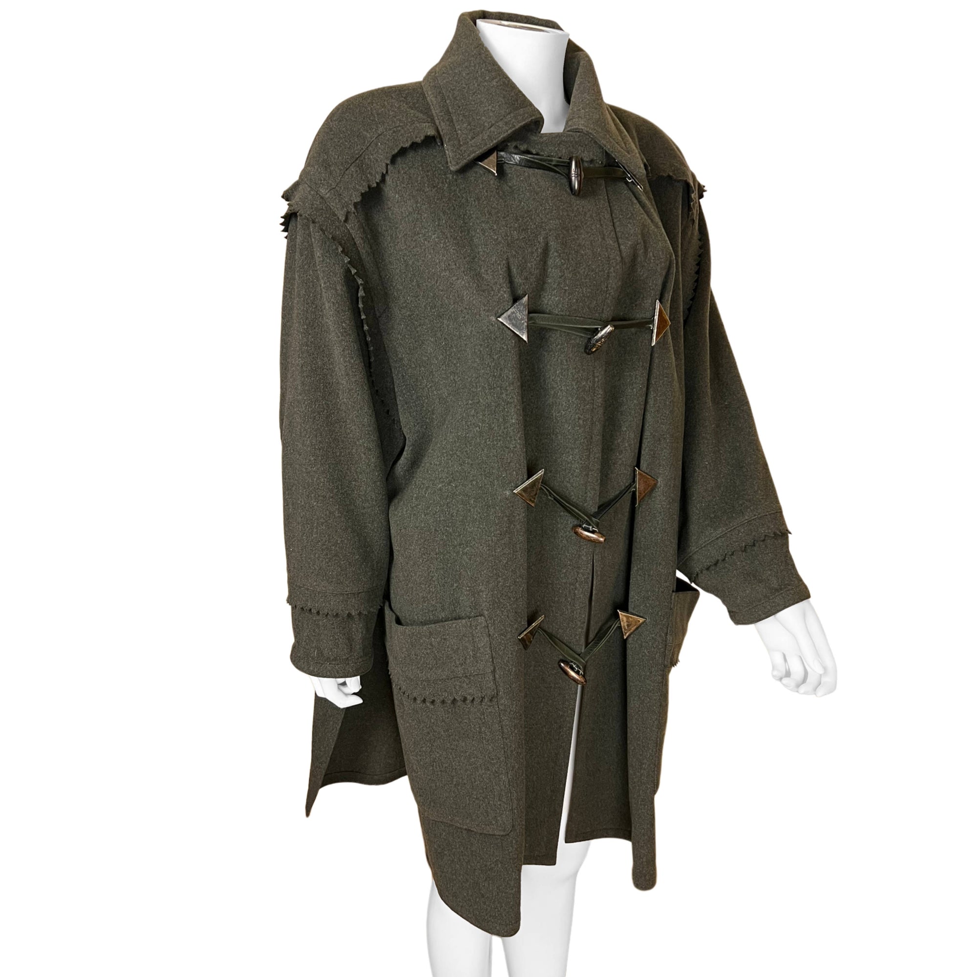 1980s Vintage Jean Louis Scherrer Coat Duffle Style Size L