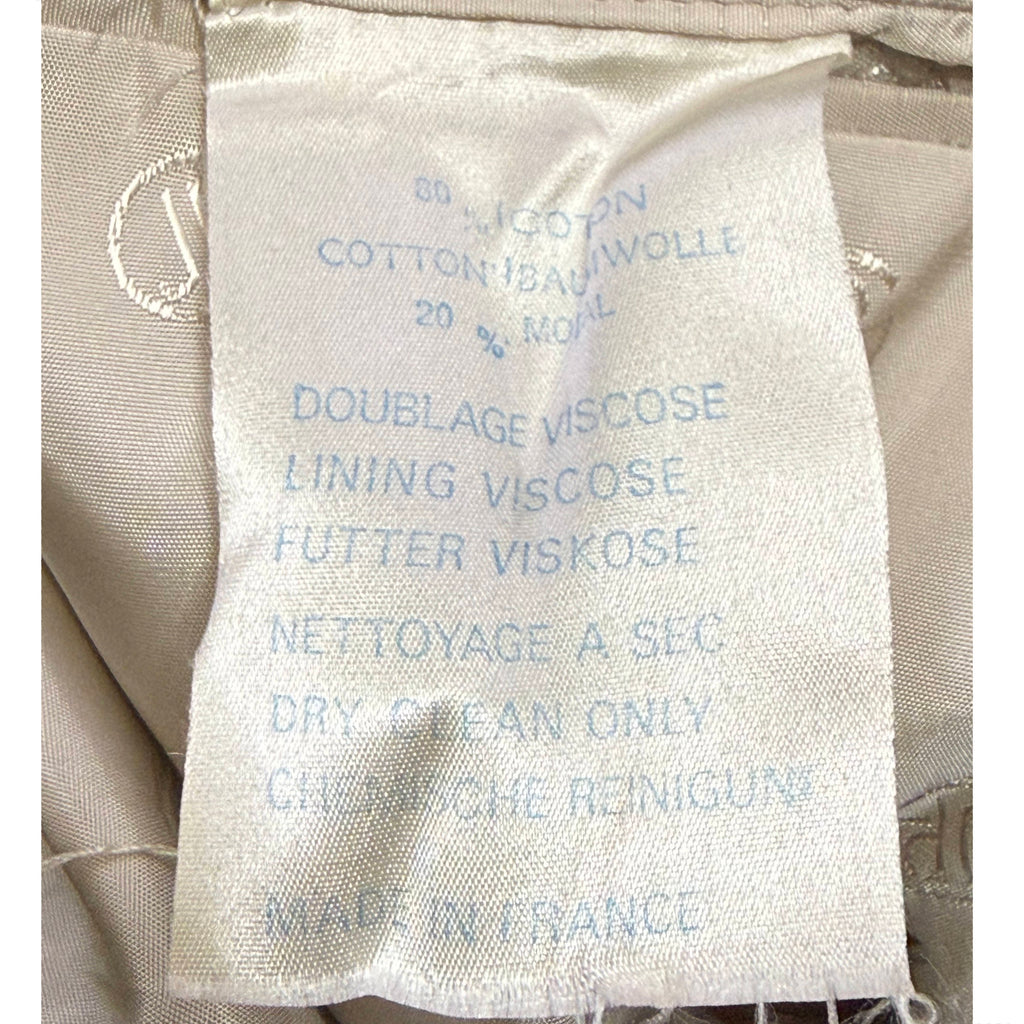 Jean-Paul Germain jacket fabric label showing 80% cotton 20% modal