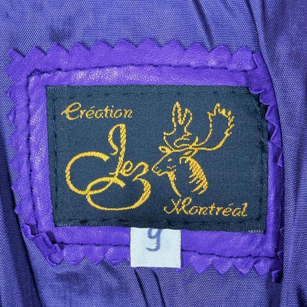 Original Création Jez Montréal designer label with embroidered moose emblem and size 9 tag