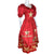 1980s Vintage Astrology Dress Red Taffeta Jo Jo Size L