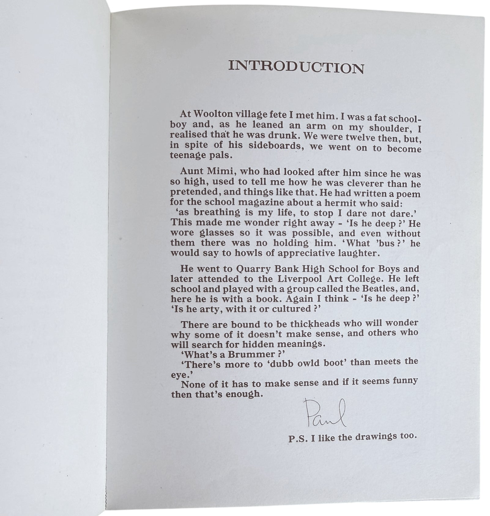 paul mccartney introduction to in his own write